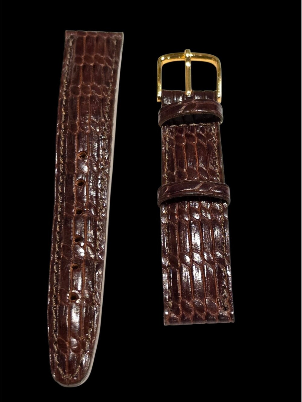 SEIKO Genuine Dark Brown Watch strap Leather Band 10mm Padded